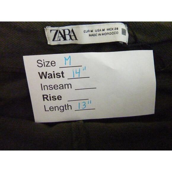 Zara Pleated Skort Canvas Olive Green Size M - Picture 3 of 3